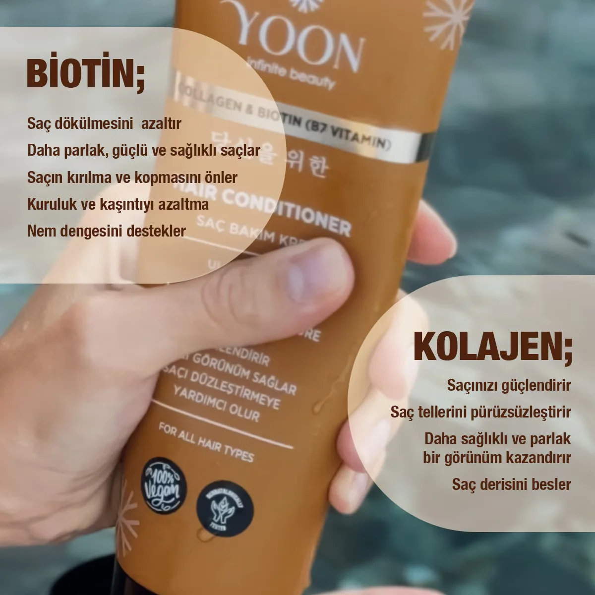 Yoon Biotin B7 &amp; Collagen Moisturizing Nourishing And Repairing Vegan Hair Care Cream 200 ml