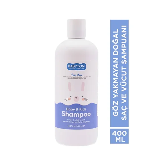 Babyton Natürliches Nicht-Irritierendes Shampoo für Babys und Kinder 400ml