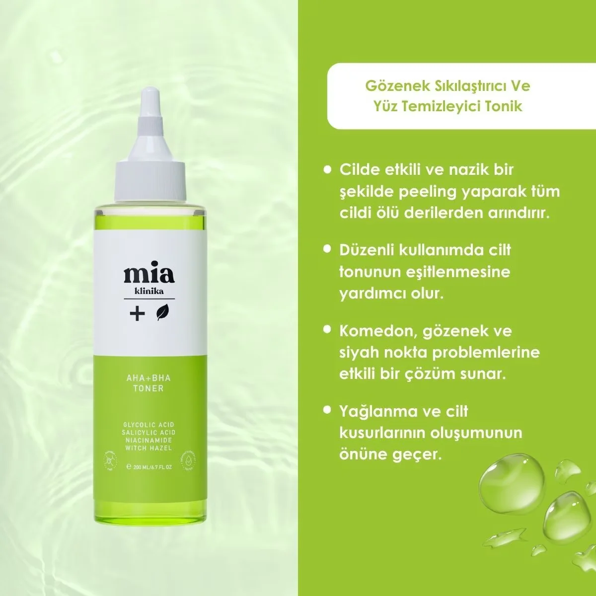 Dual-Action AHA + BHA Toner by Mia Clinica - 200 ml