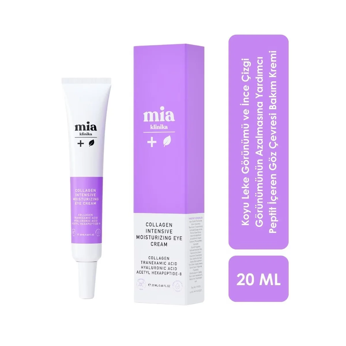 Mia Klinika Kollagen Augencreme - Anti-Aging &amp; Linderung von dunklen Augenringen