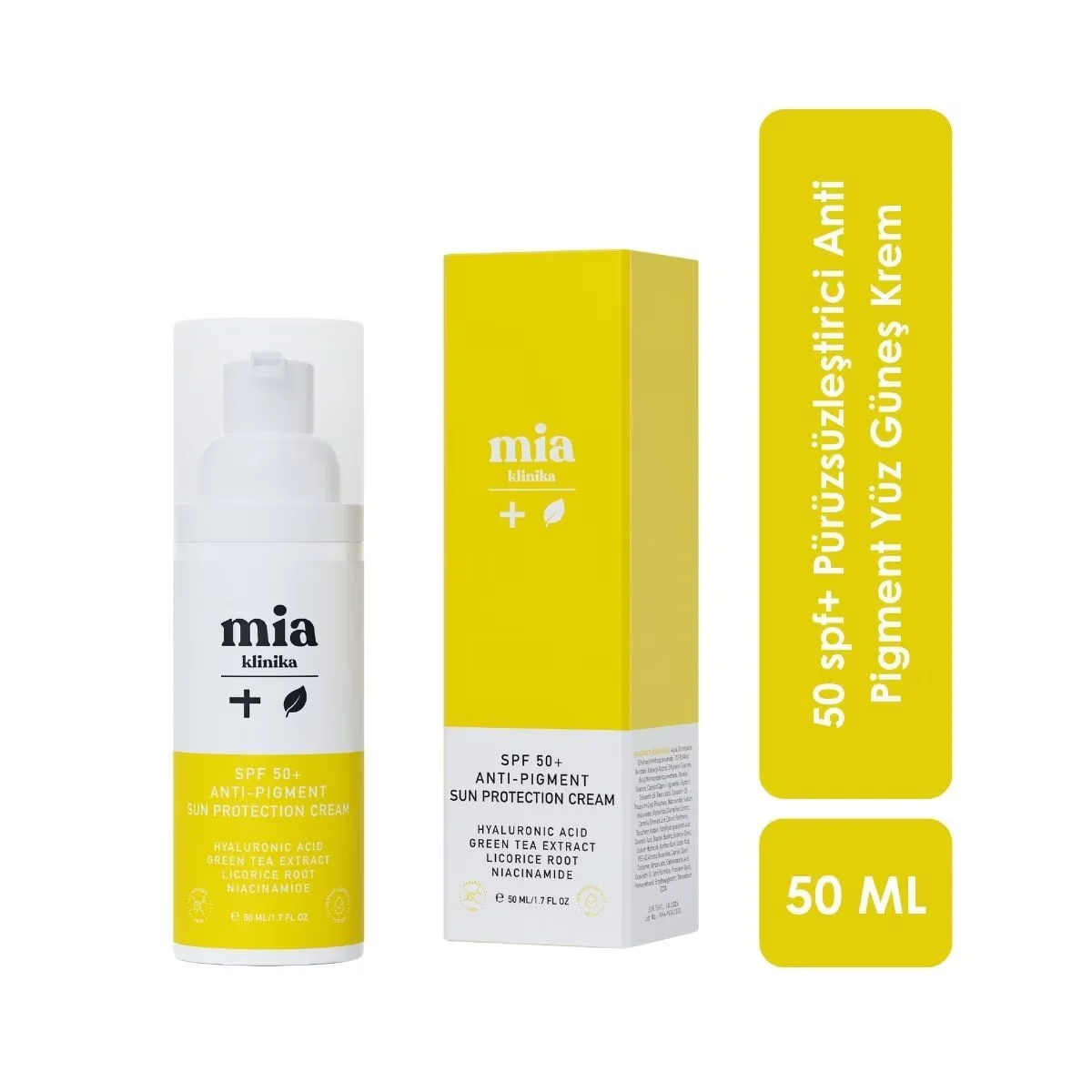 Mia Klinika 50 spf+ Anti-wrinkle And Anti-blemish Anti-pigment Face Sun Cream 50 ml
