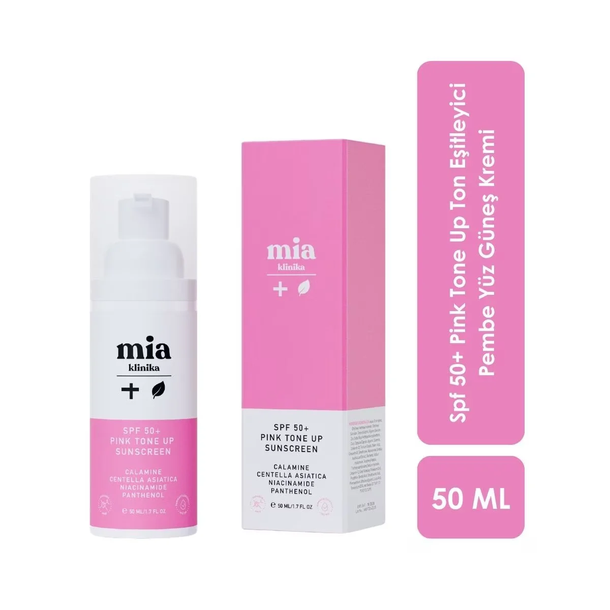 Mia Klinika 50+ Spf Pink Tone Up Tone Equalizing Pink Face Sun Cream 50 ml