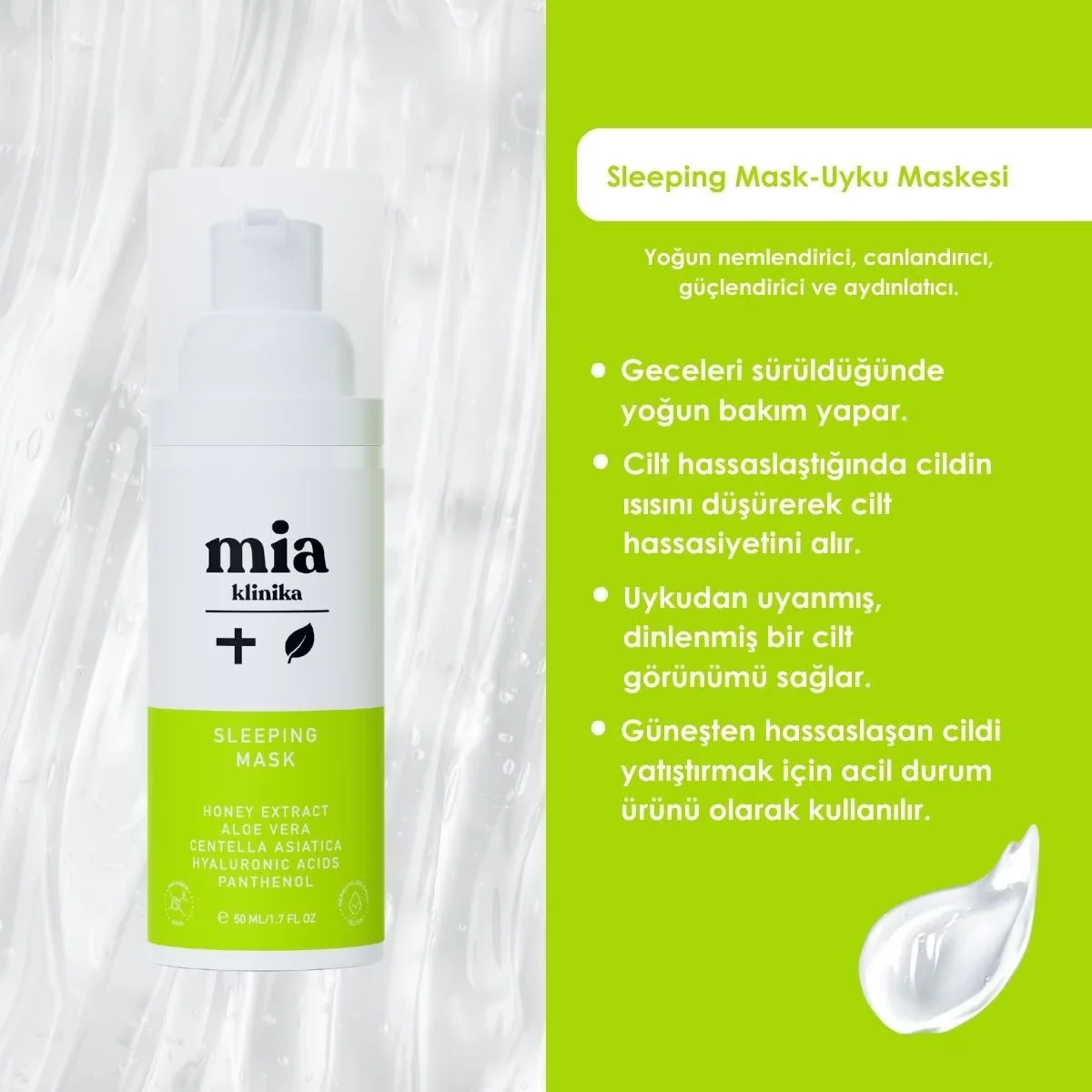 Mia Klinika 50ml Schlafmaske - Hydratisierende Nachtbehandlung