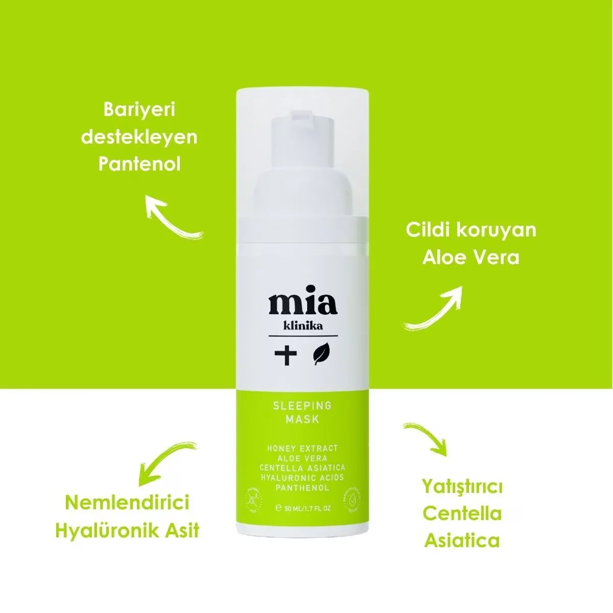 Mia Klinika 50ml Schlafmaske - Hydratisierende Nachtbehandlung
