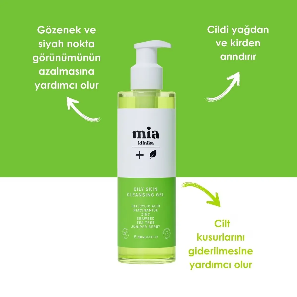 Mia Klinika جل غسول الوجه ميا كلينيكا للبشرة الدهنية والمصابة بحب الشباب 200 مل