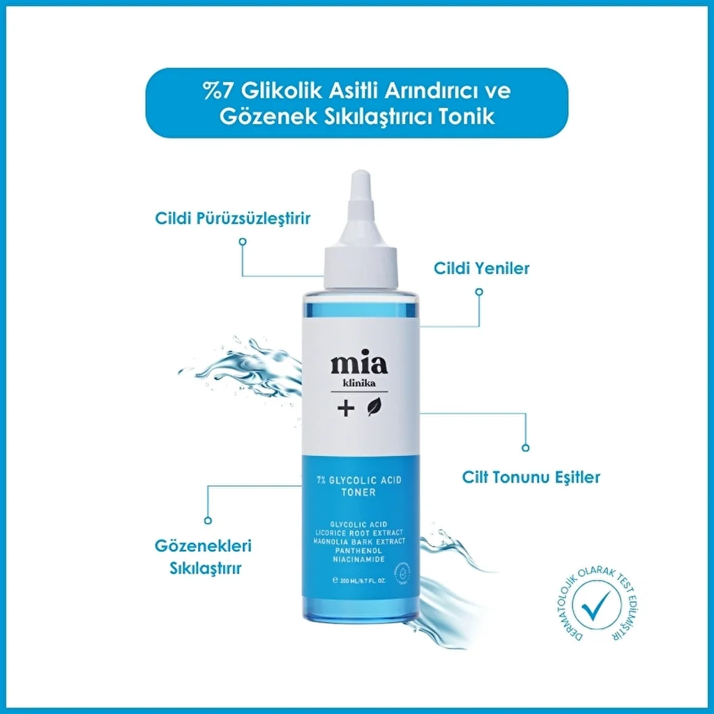 Mia Clinica 7% Glycolic Acid Purifying and Tightening Toner - 200 ml