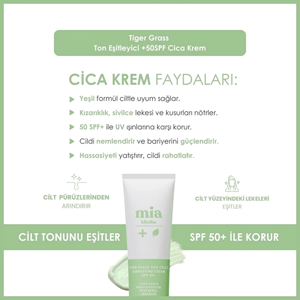 Mia Clinica Cica Cream SPF50 Sun Protection - 30 ml