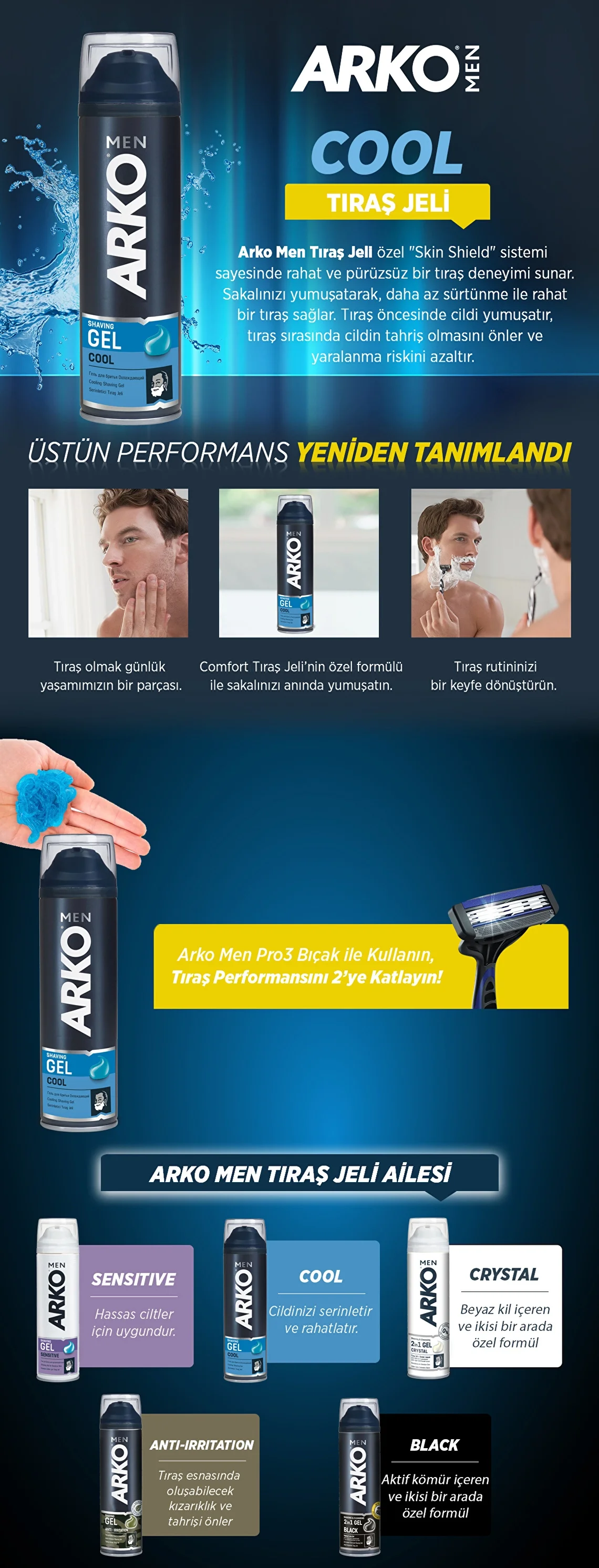 Гель для бритья Arko Men Cool 200 мл