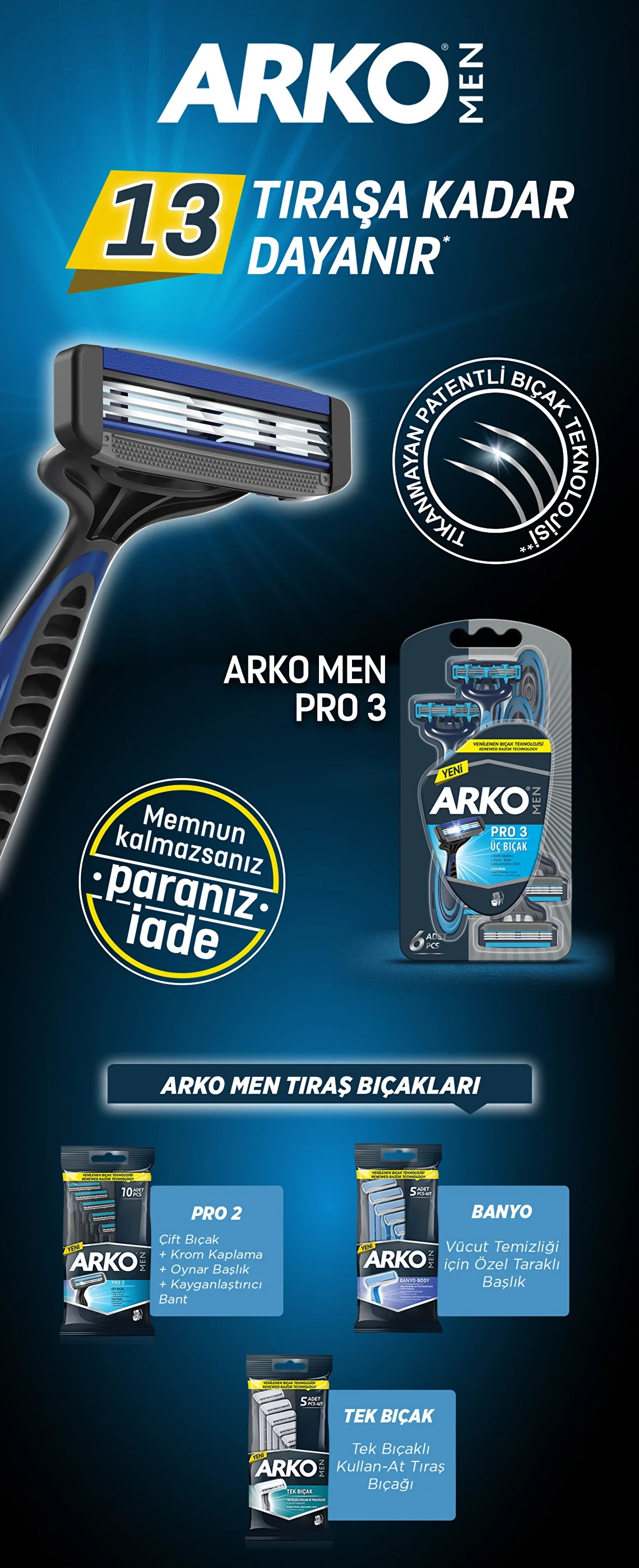 Arko Men Pro 3 triple Blade 3 pcs