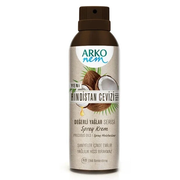 Arko Nem Coconut Oil Spray Cream 150ml - Hydrating & Nourishing