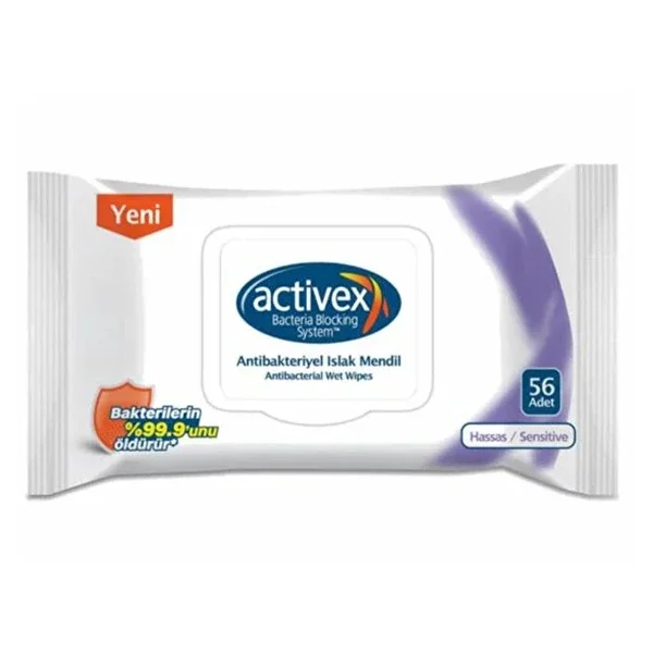 Activex Antibacterial Wet Wipes 56 pcs Sensitive Protection 56 pcs
