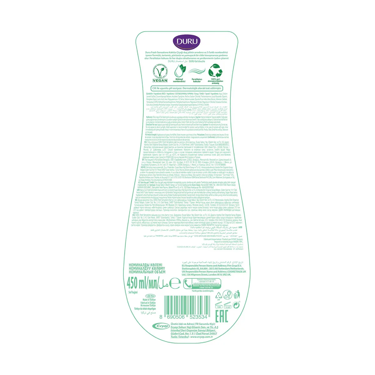Duru Fresh Sensations Cactus Flower Shower Gel 450 ml