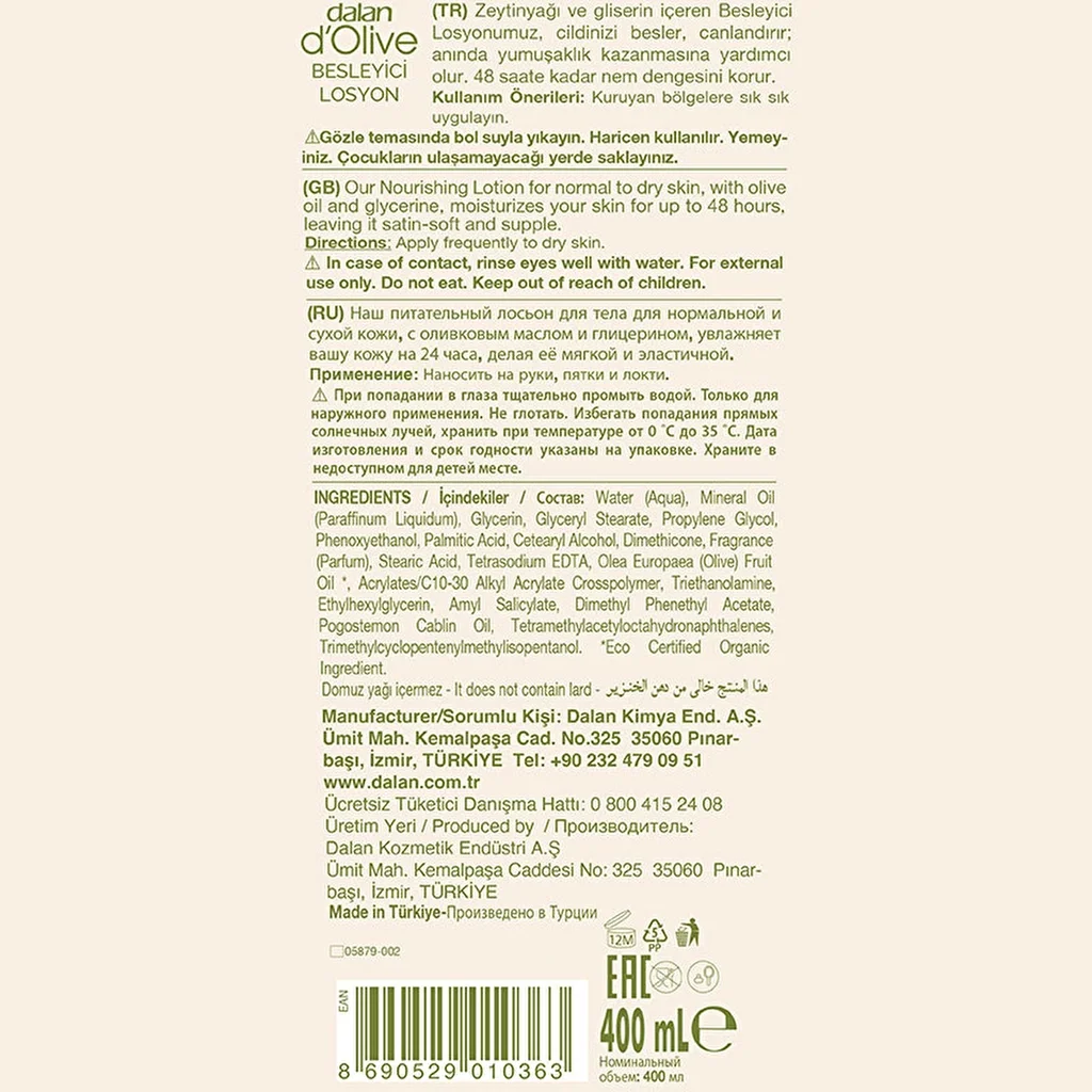 Dalan D'olive Nourishing Body Lotion 400 ml