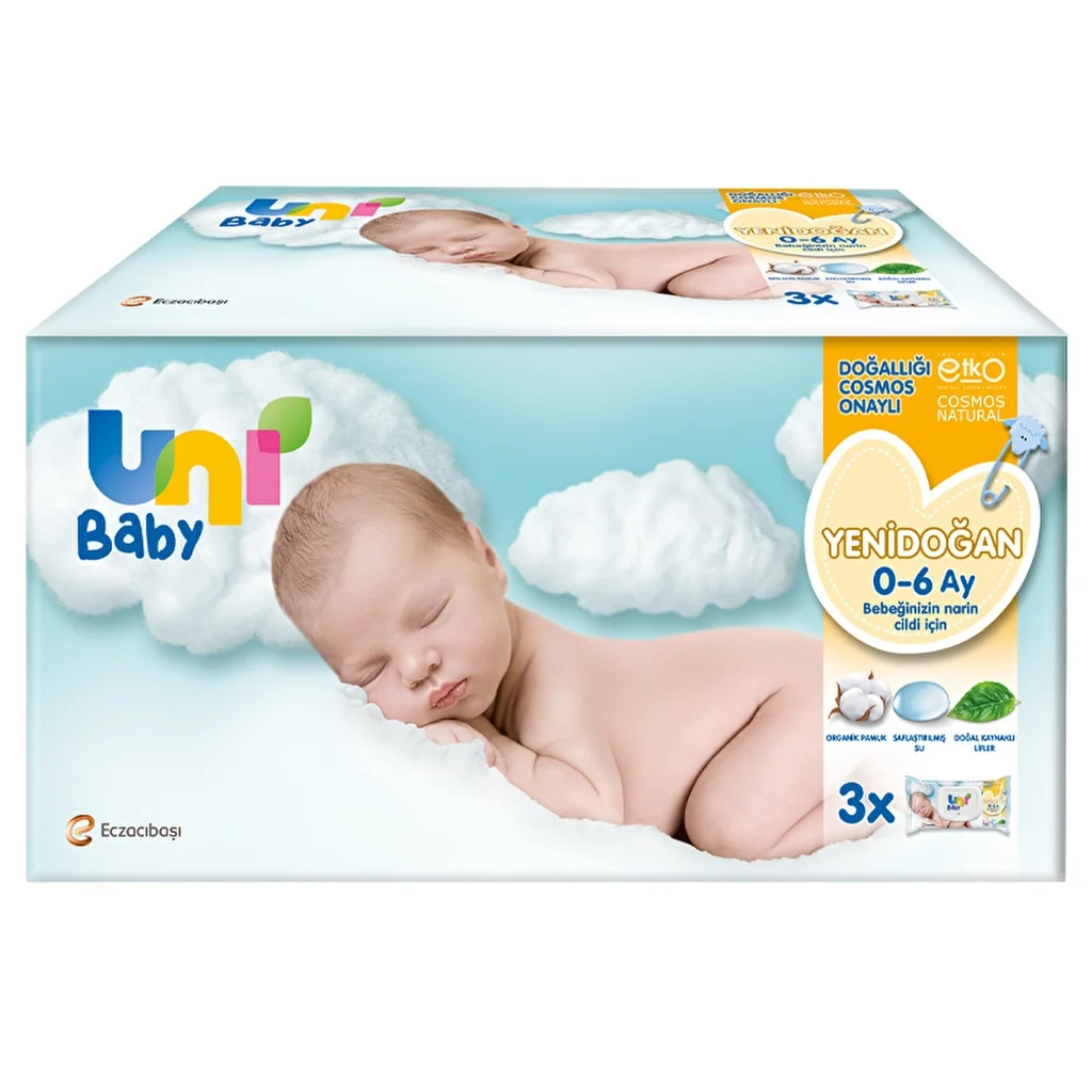 Uni Baby Newborn Wet Wipes 3 x40 pcs