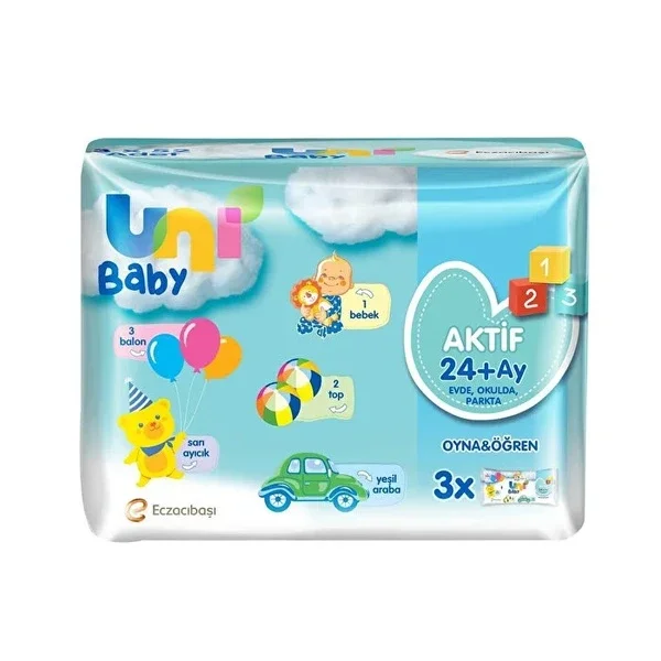 Uni Baby Wet Wipes 3-Pack with Calendula & Fun Designs 52ct