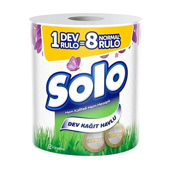 Solo Giant Towel - 8 Rolls, Ultra-Soft & Absorbent Paper