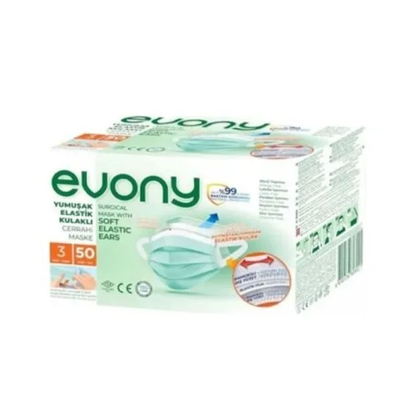 Evony Soft Elastic Ear Surgical Mask 50 pcs