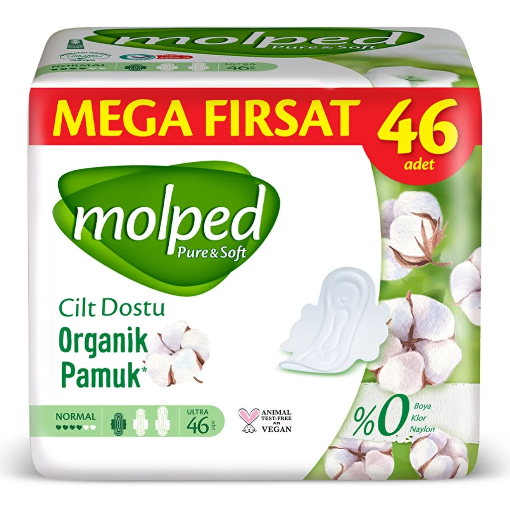 Molped Pure &amp; Soft Normal Binden Mega Pack - 46 Stück