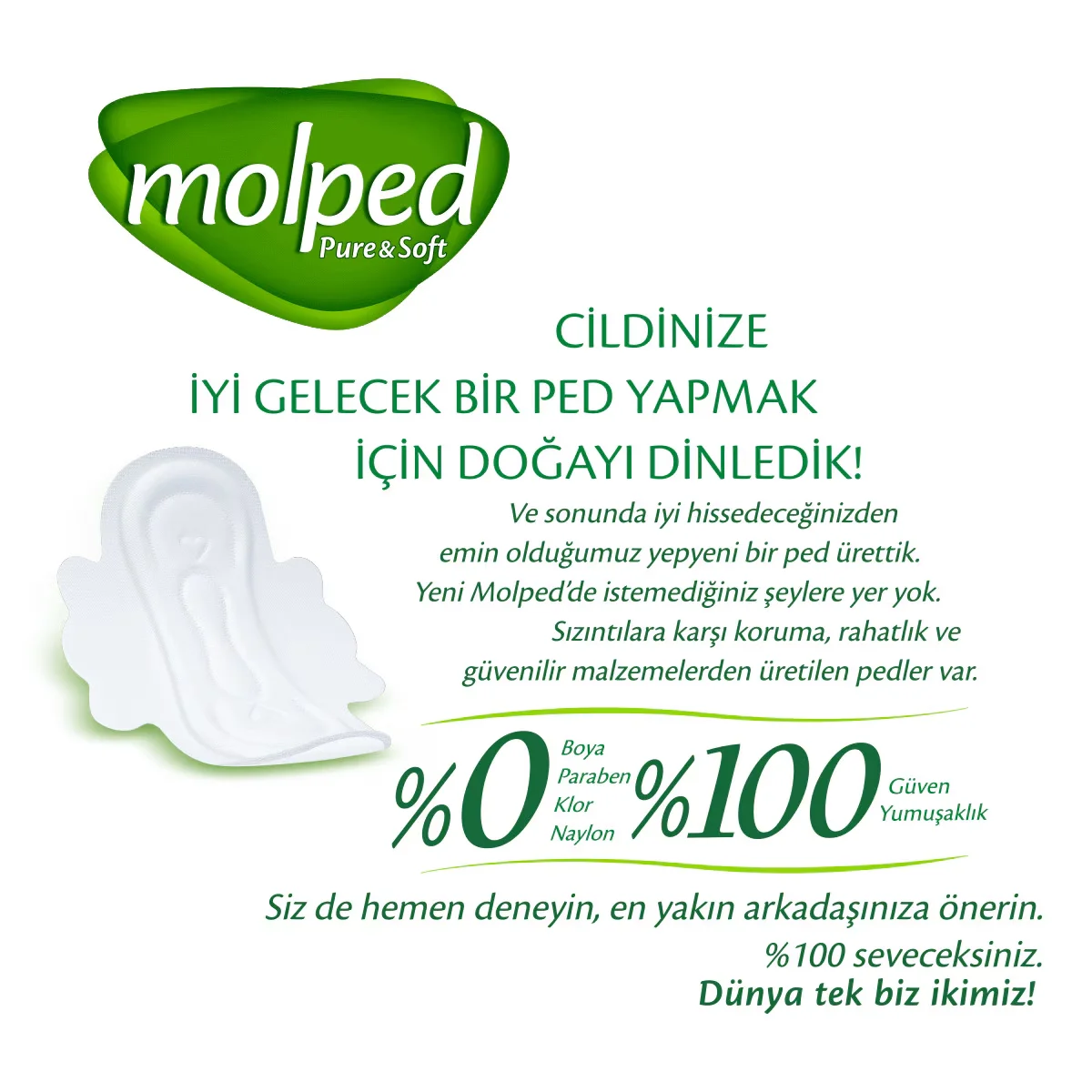 Molped Pure &amp; Soft Bio-Baumwollbinden - 24 umweltfreundliche Stück