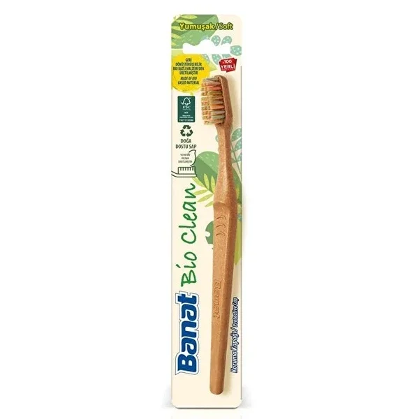 Banat Bio Clean Eco-Friendly Toothbrush - 1 Recyclable Piece