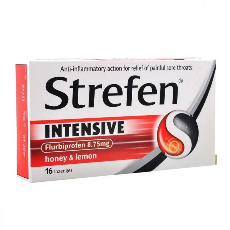 Reckitt Benckiser Strefen Intensive Lemon And Honey Flavored Pastilles 16 pcs