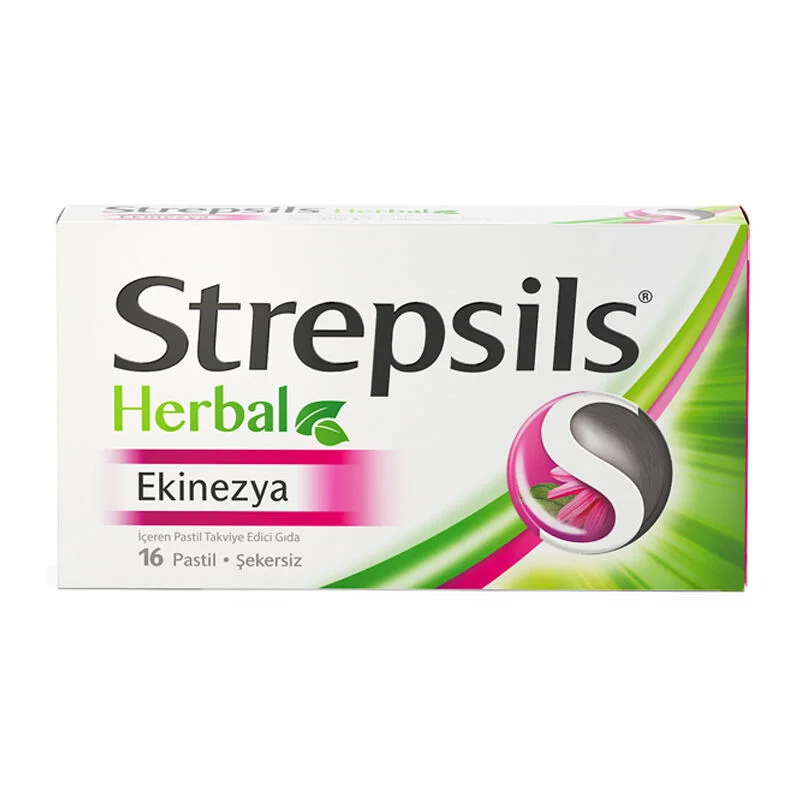 Strepsils Herbal Echinacea Containing Pastille Food Supplement 16 pastilles