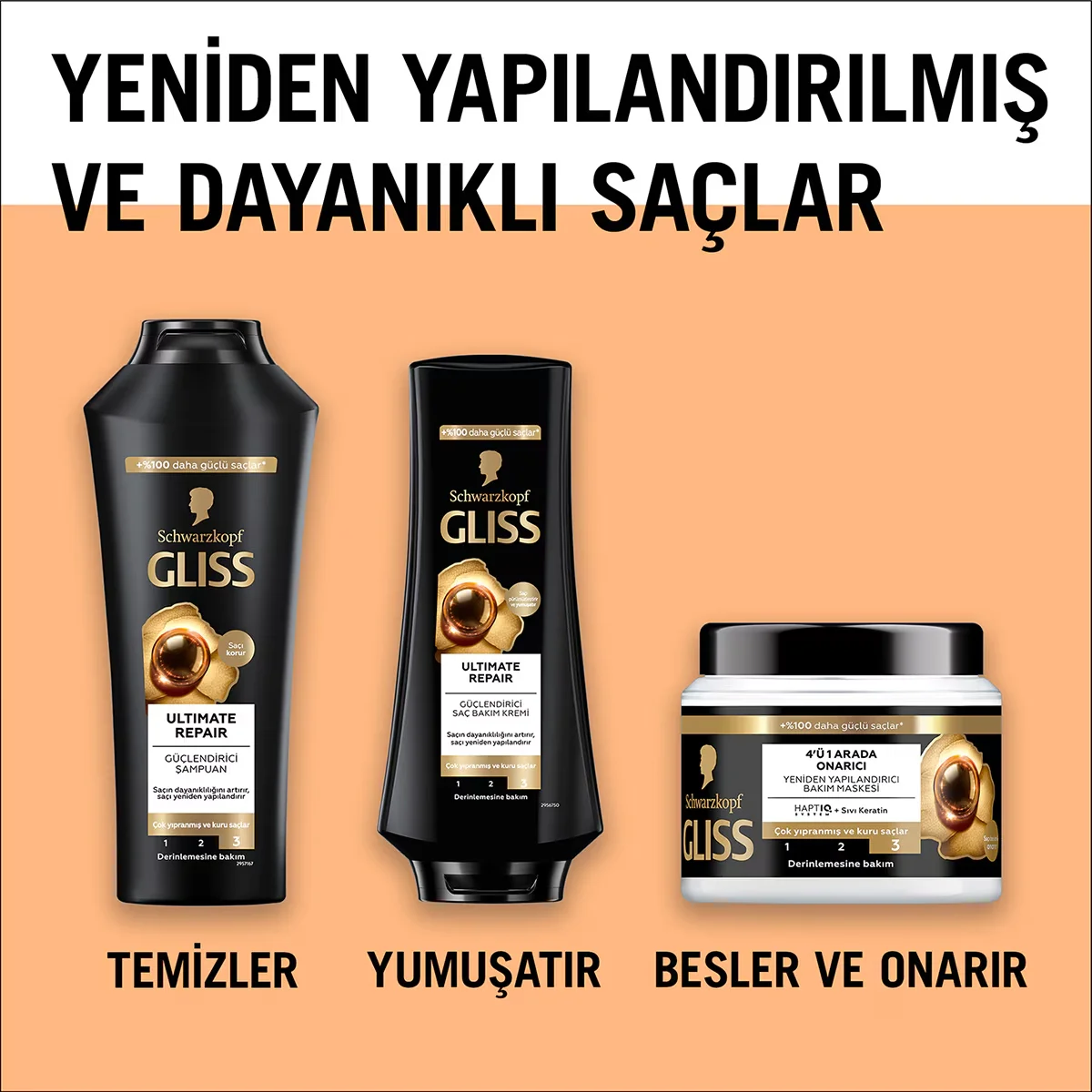 Gliss Ultimate Repair Shampoo mit Keratin &amp; Perlenextrakt 400ml