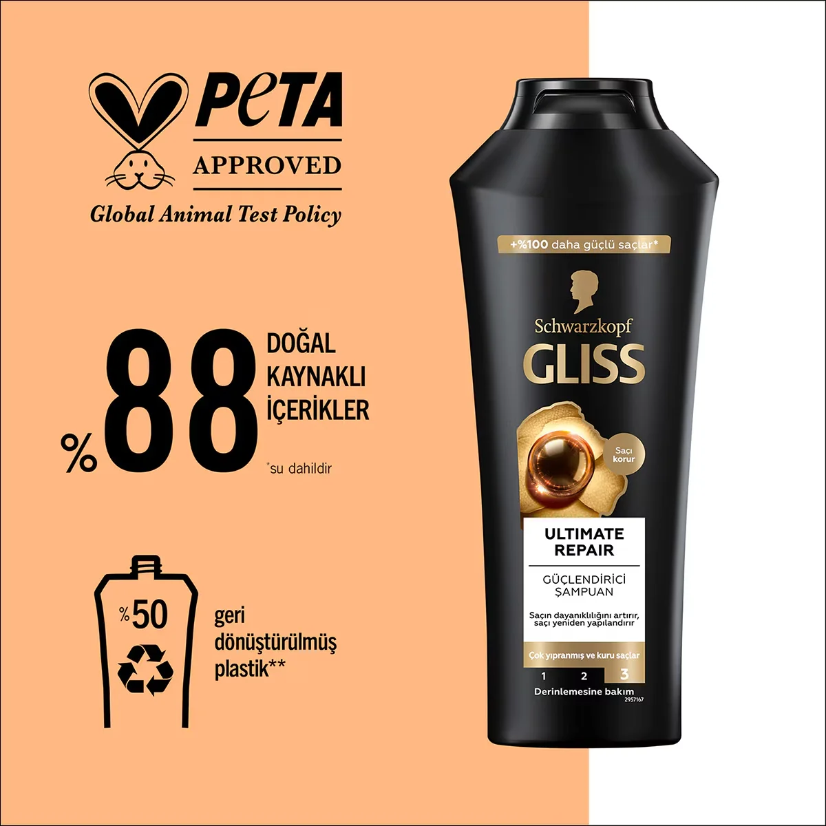 Gliss Ultimate Repair Shampoo mit Keratin &amp; Perlenextrakt 400ml