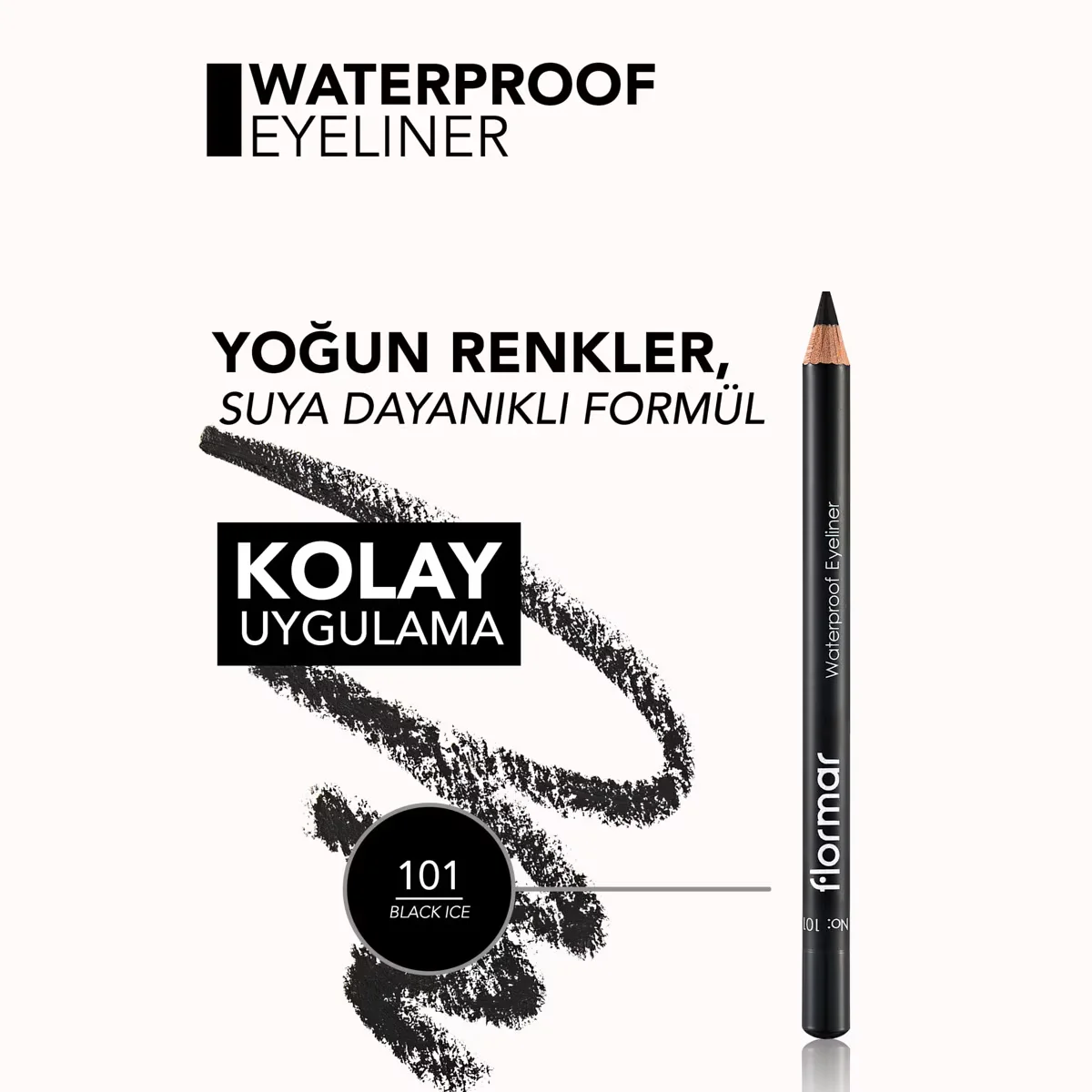 Flormar Waterproof Eyeliner 101 black Ice