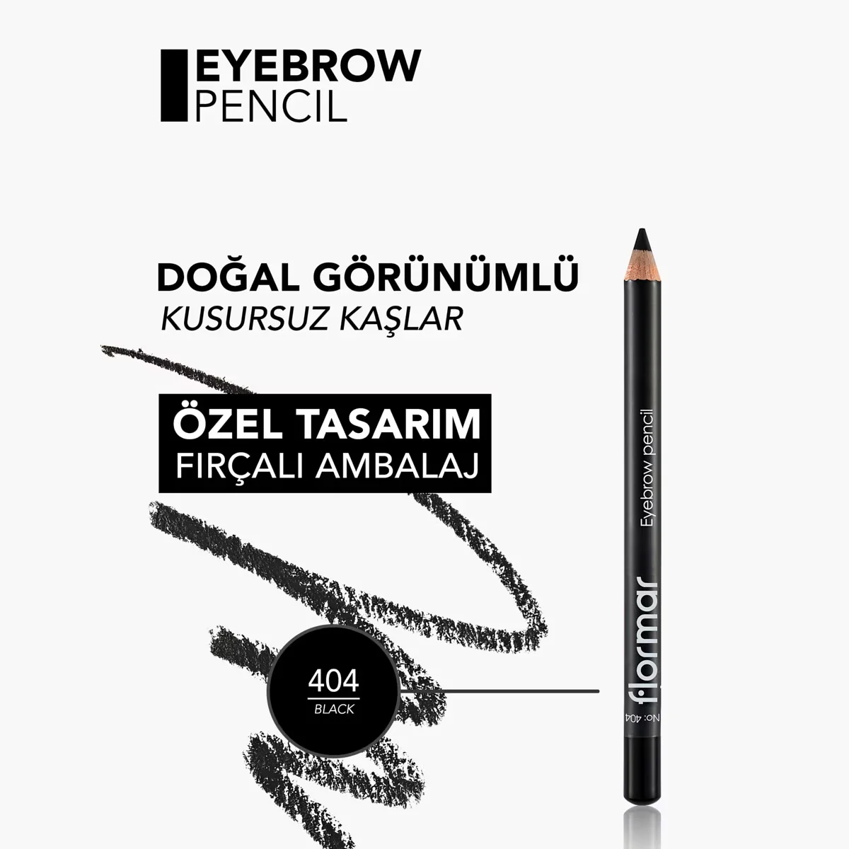 Flormar 404 Augenbrauenstift mit Bürste - Weiche Spitze &amp; Mischfunktion