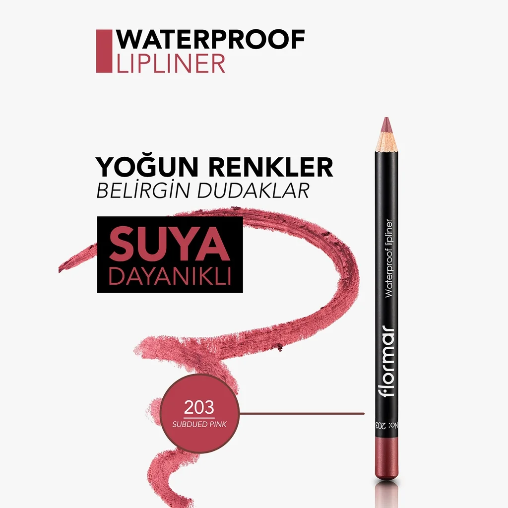 Flormar Wasserfester Mattschimmer Lippenstiftstift 203 Gedämpftes Pink