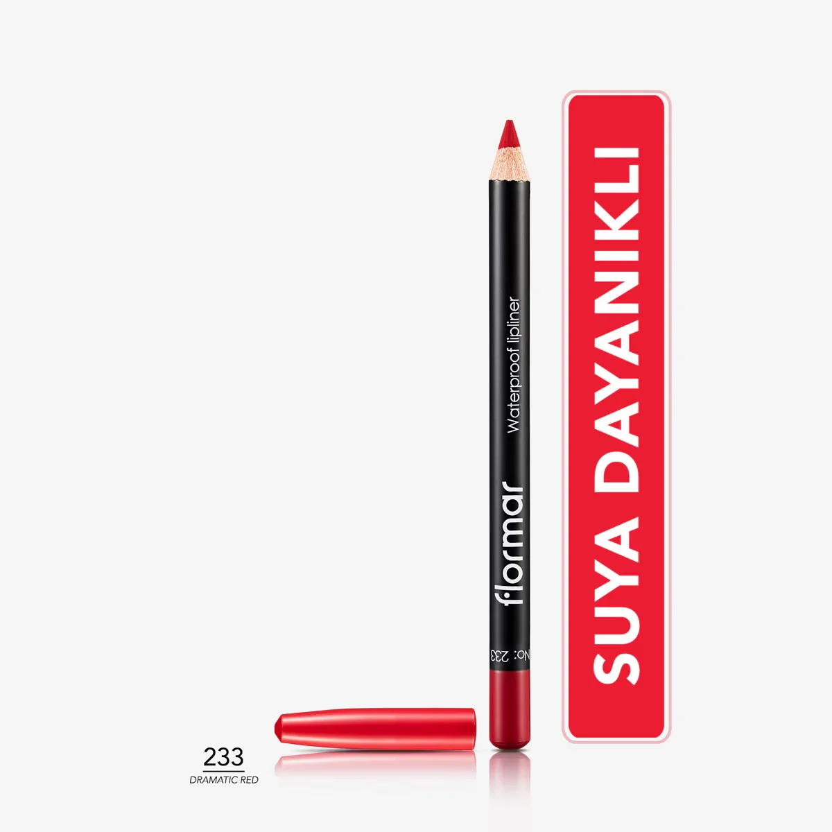 Flormar Wasserfester Mattschimmer Lippenstiftstift 233 Dramatic Red