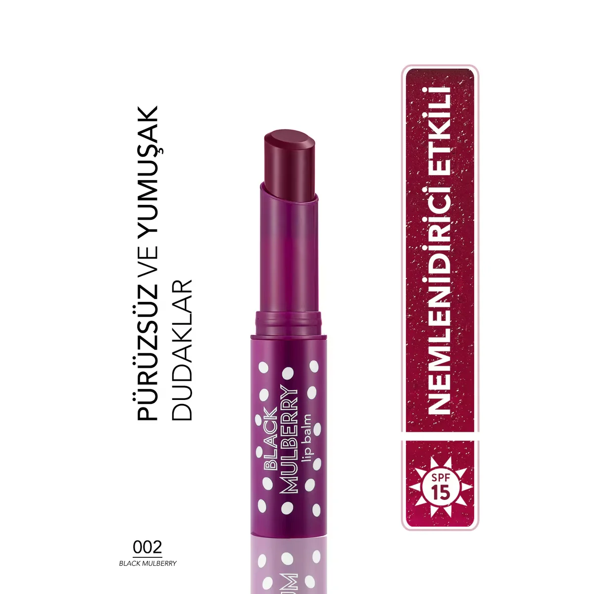 Бальзам для губ Flormar с фруктовым ароматом и цветом Черная шелковица