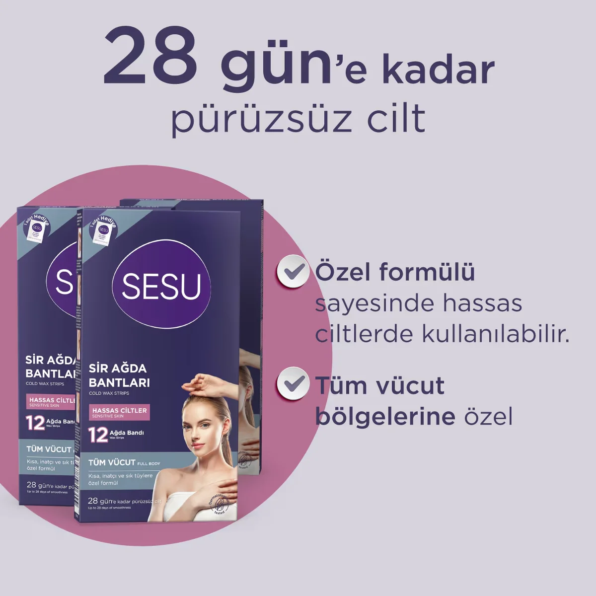 Sesu Sensitive Body Wax Strips 12 pcs