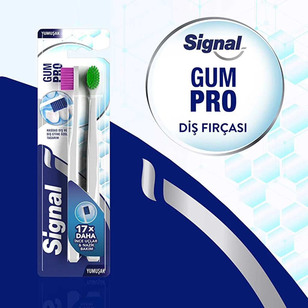 Signal فرشاة أسنان سيجنال جام برو للعناية اللطيفة ناعمة 1+1