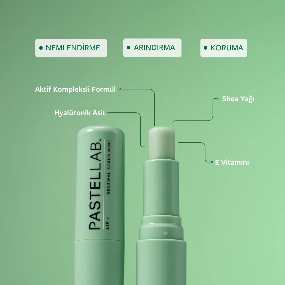 Pastellab Mint Lippenpeeling - Peelen, Hydratisieren &amp; Revitalisieren der Lippen