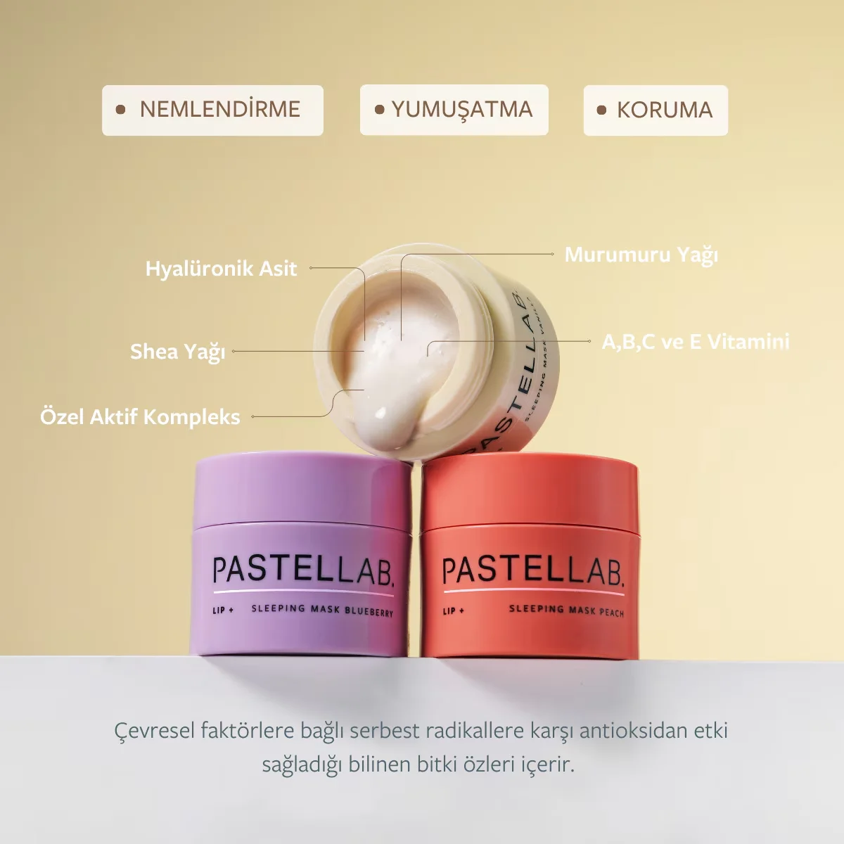 Маска для губ на ночь Персик от Pastellab
