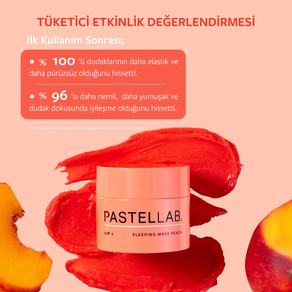 Маска для губ на ночь Персик от Pastellab