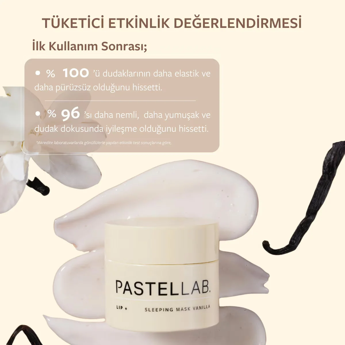 Nährendes Vanille Lippen Schlafmaske für Hydratation von Pastellab
