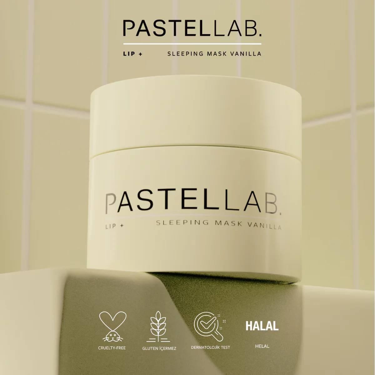 Nährendes Vanille Lippen Schlafmaske für Hydratation von Pastellab