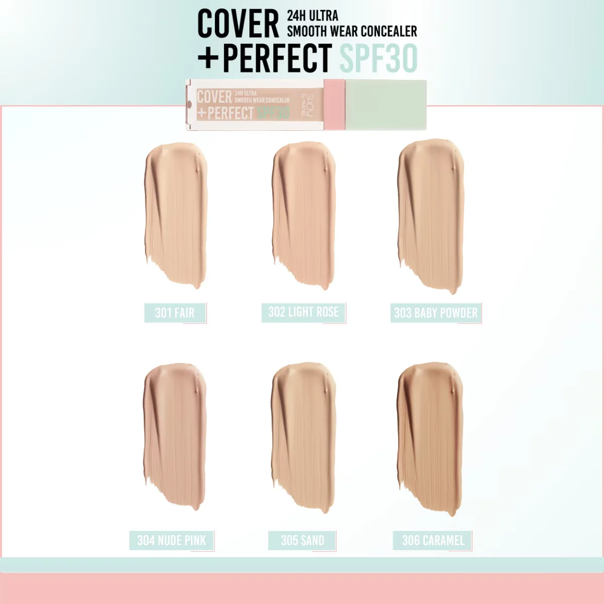 Show By Pastel Cover+perfect Concealer Spf30 ultra Concealer 302 light Rose