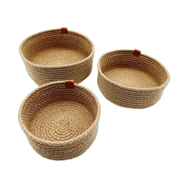 Luna Cucina Jute 3-pcs Round Organizer Wicker 24 cm