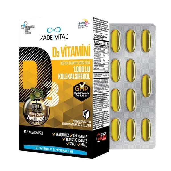 Zade Vital Vitamin D3 30 soft Capsule