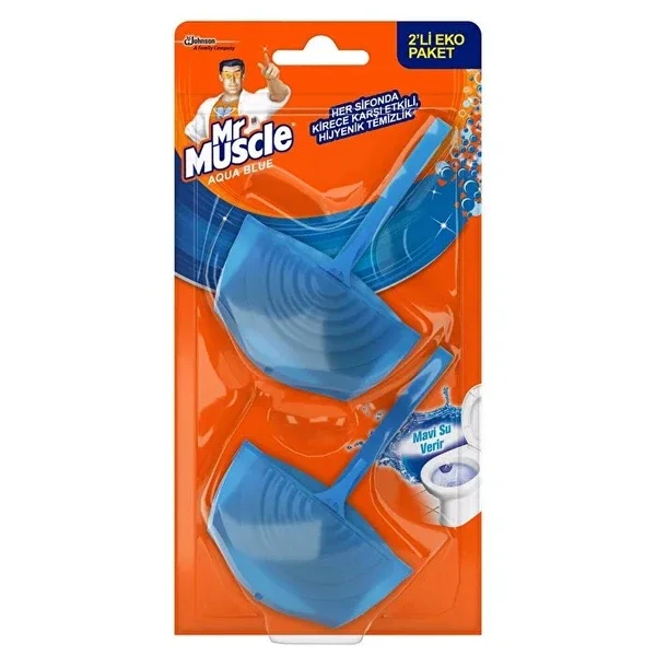 Mr. Muscle Aqua Blue Toilet Cleaner 2-Pack for Fresh Hygiene