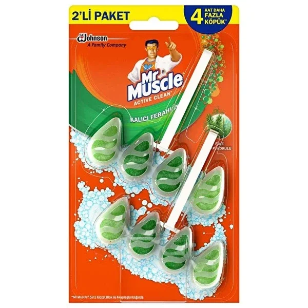 Mr. Muscle Active Clean Toilet Blocks - 2 Pack for Freshness
