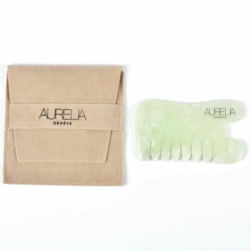 Aurelia Geneve Jade Comb Gua Sha Massage Stone for Facial Care