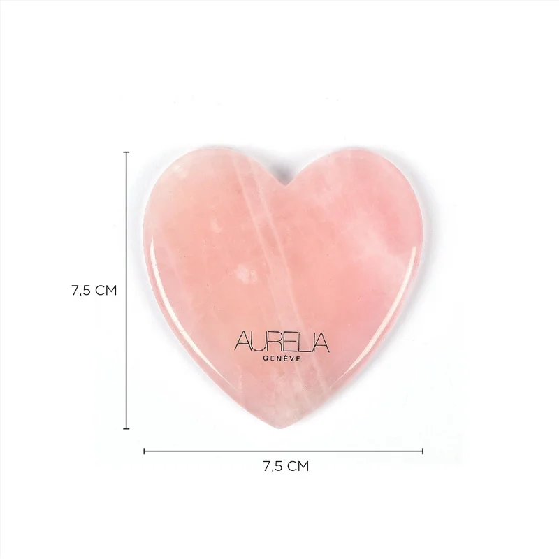 Aurelia Geneve Rose Quartz Heart Gua Sha Stone for Facial Care