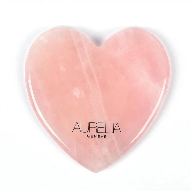 Aurelia Geneve Rose Quartz Heart Gua Sha Stone for Facial Care