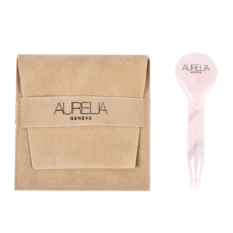 Aurelia Geneve Rose Quartz Spoon Gua Sha Stone for Skincare