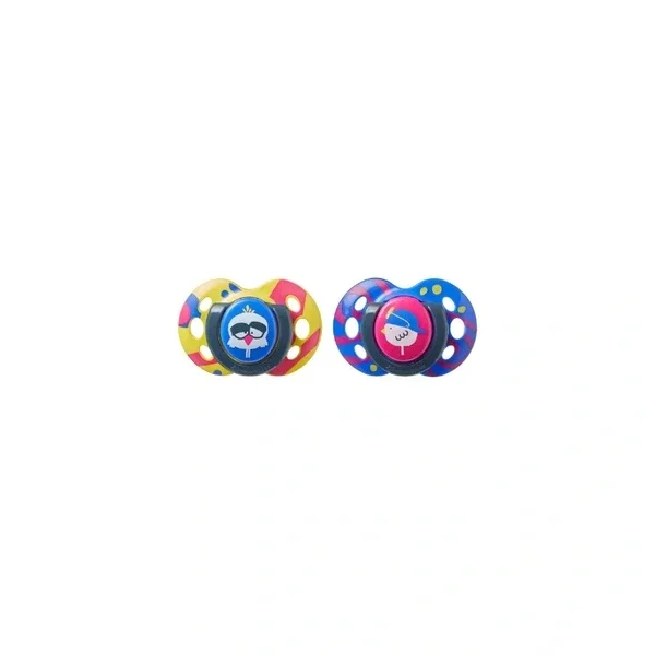 Tommee Tippee 2-pcs Fun Pacifier 6-18 months Yellow Tt4333580209